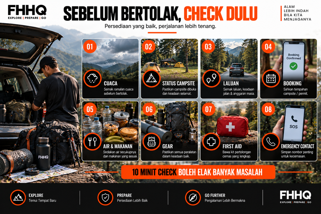 Checklist persediaan camping Malaysia sebelum bertolak